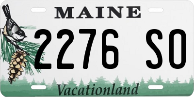 ME license plate 2276SO