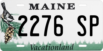 ME license plate 2276SP