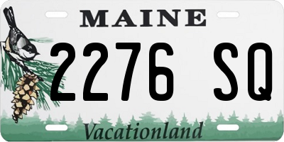 ME license plate 2276SQ