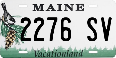 ME license plate 2276SV