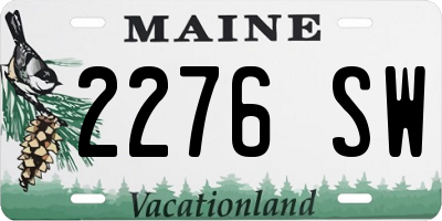 ME license plate 2276SW
