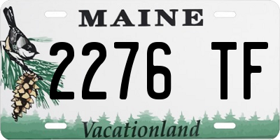 ME license plate 2276TF