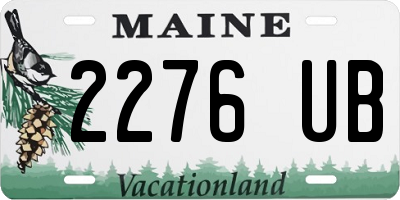 ME license plate 2276UB