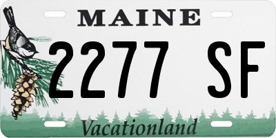 ME license plate 2277SF