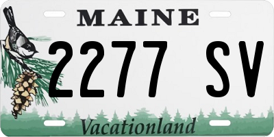 ME license plate 2277SV
