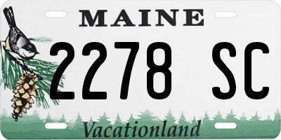 ME license plate 2278SC
