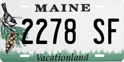 ME license plate 2278SF