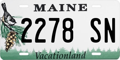 ME license plate 2278SN
