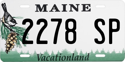 ME license plate 2278SP