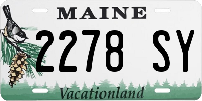 ME license plate 2278SY