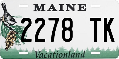 ME license plate 2278TK