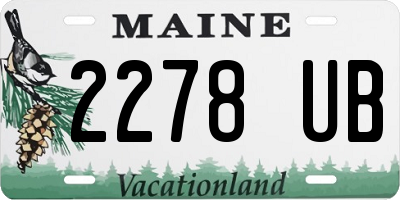 ME license plate 2278UB