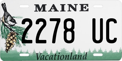ME license plate 2278UC