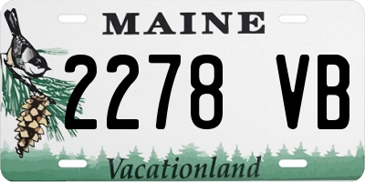 ME license plate 2278VB