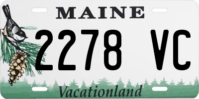 ME license plate 2278VC