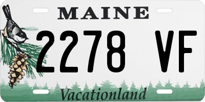 ME license plate 2278VF