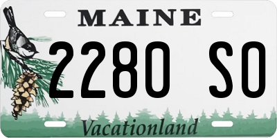 ME license plate 2280SO