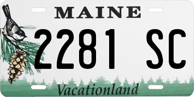 ME license plate 2281SC