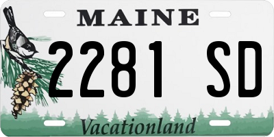 ME license plate 2281SD