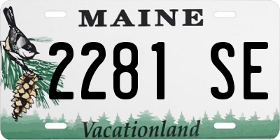 ME license plate 2281SE