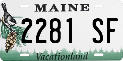 ME license plate 2281SF