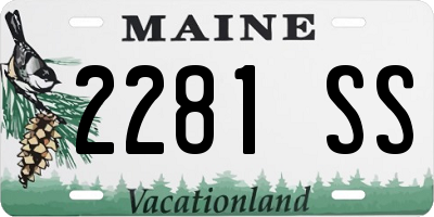 ME license plate 2281SS
