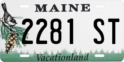 ME license plate 2281ST