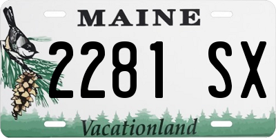 ME license plate 2281SX