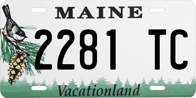 ME license plate 2281TC