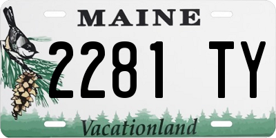 ME license plate 2281TY