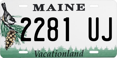 ME license plate 2281UJ