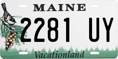 ME license plate 2281UY