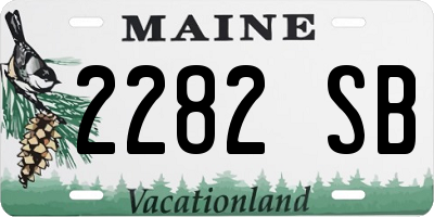 ME license plate 2282SB