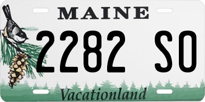 ME license plate 2282SO