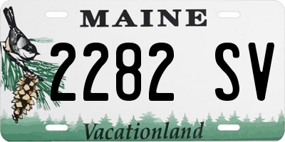 ME license plate 2282SV