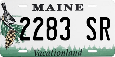 ME license plate 2283SR