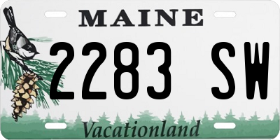 ME license plate 2283SW