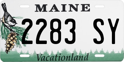 ME license plate 2283SY