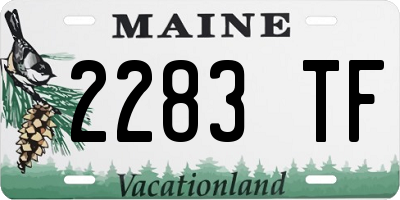 ME license plate 2283TF