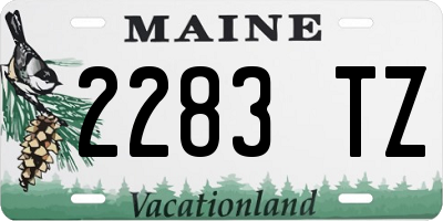ME license plate 2283TZ