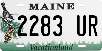ME license plate 2283UR