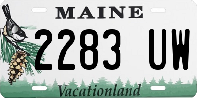 ME license plate 2283UW