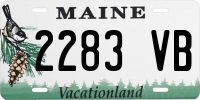 ME license plate 2283VB