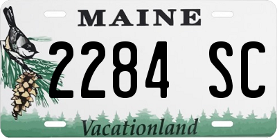 ME license plate 2284SC