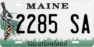 ME license plate 2285SA