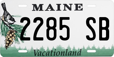 ME license plate 2285SB