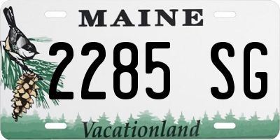 ME license plate 2285SG