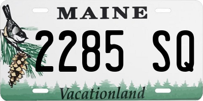 ME license plate 2285SQ