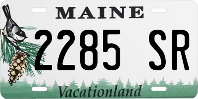 ME license plate 2285SR