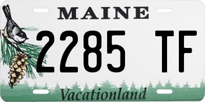 ME license plate 2285TF